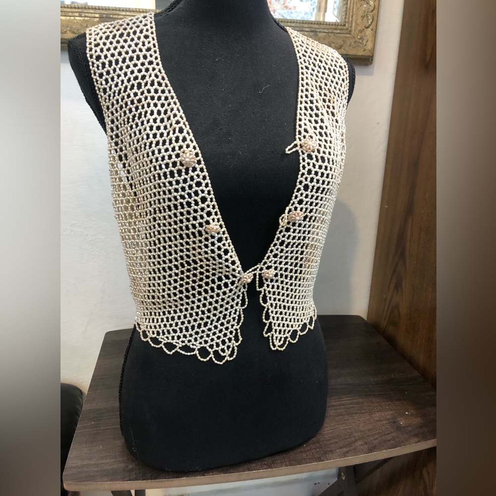 Rice Pearl Vest, made out of natural pearls. Vest is in good condition!